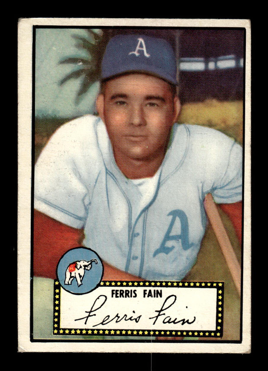 1952 Topps #21 black Ferris Fain Philadelphia Athletics EX HOF-10006650