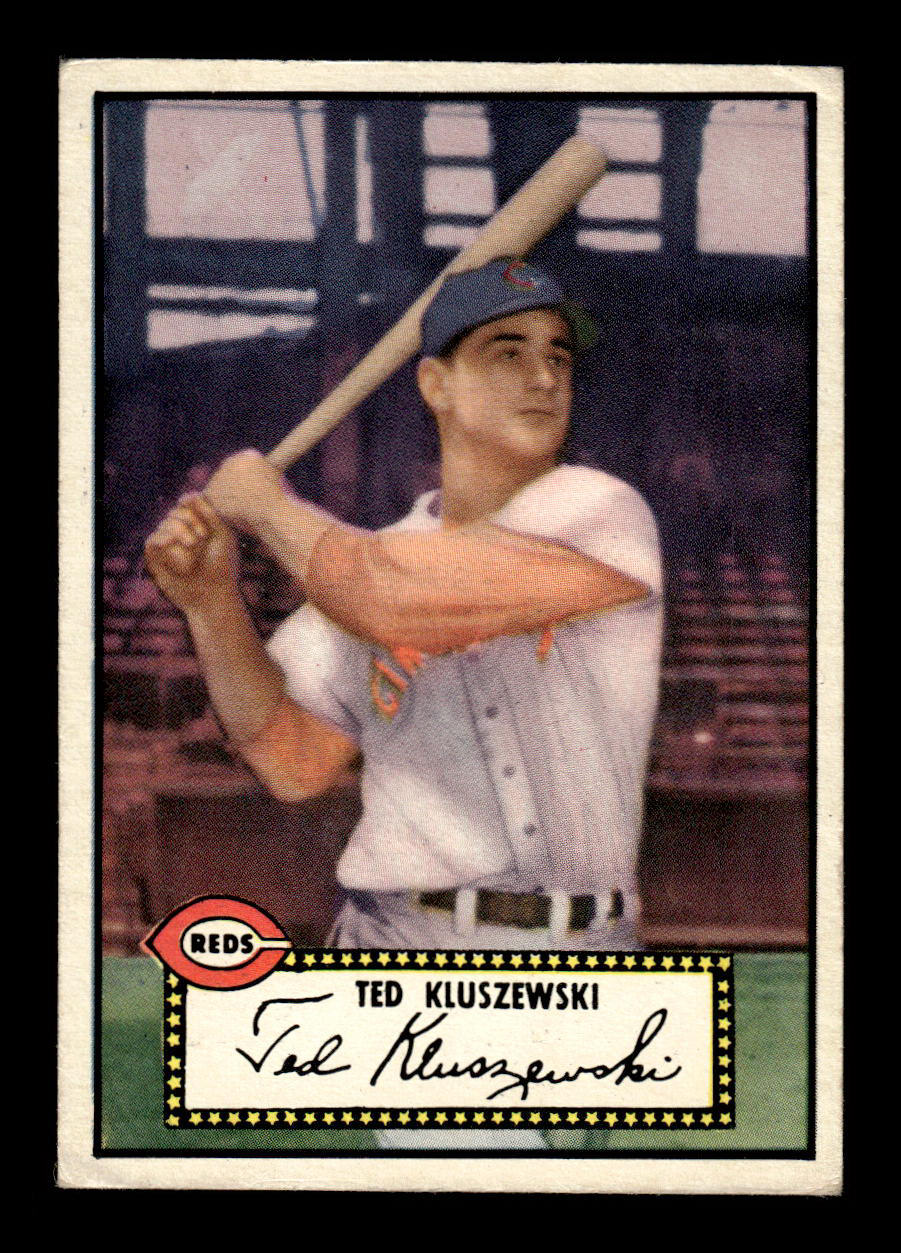 1952 Topps #29 black Ted Kluszewski Cincinnati Reds Crease Free EX HOF-10006657