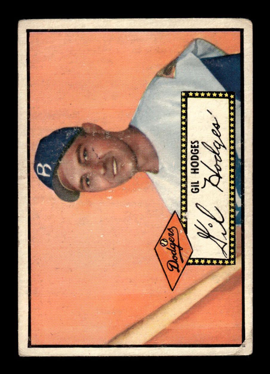 1952 Topps #36 black Gil Hodges Brooklyn Dodgers Crease Free VGEX HOF-10006663