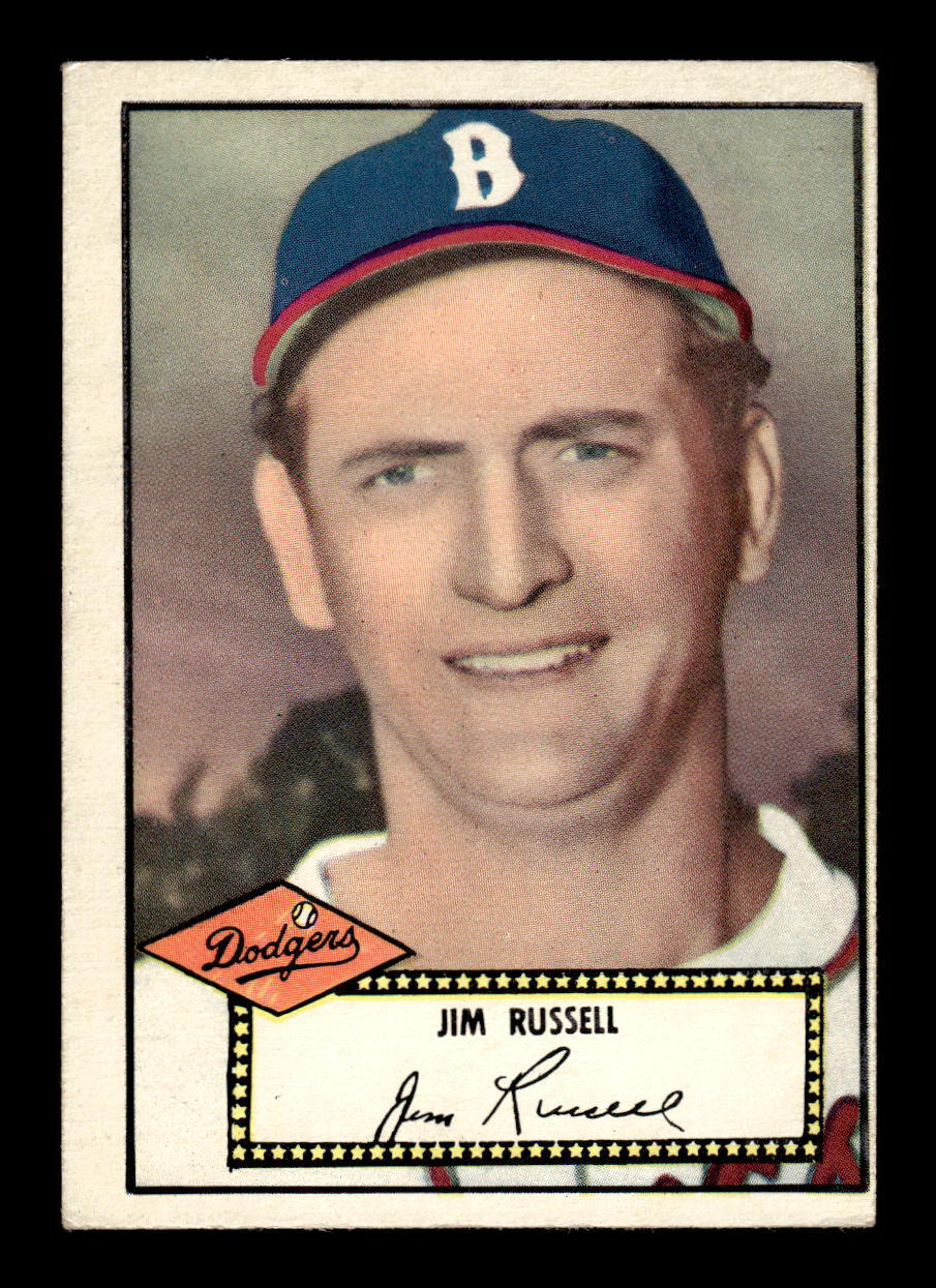 1952 Topps #51 black Jim Russell Brooklyn Dodgers VGEX HOF-10006678