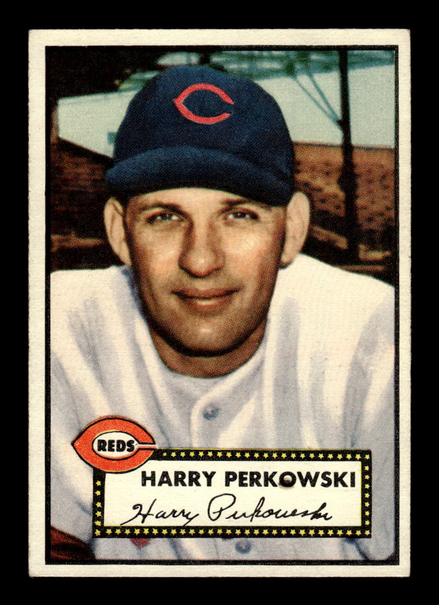 1952 Topps #142 Harry Perkowski Cincinnati Reds Crease Free EX HOF-10006768