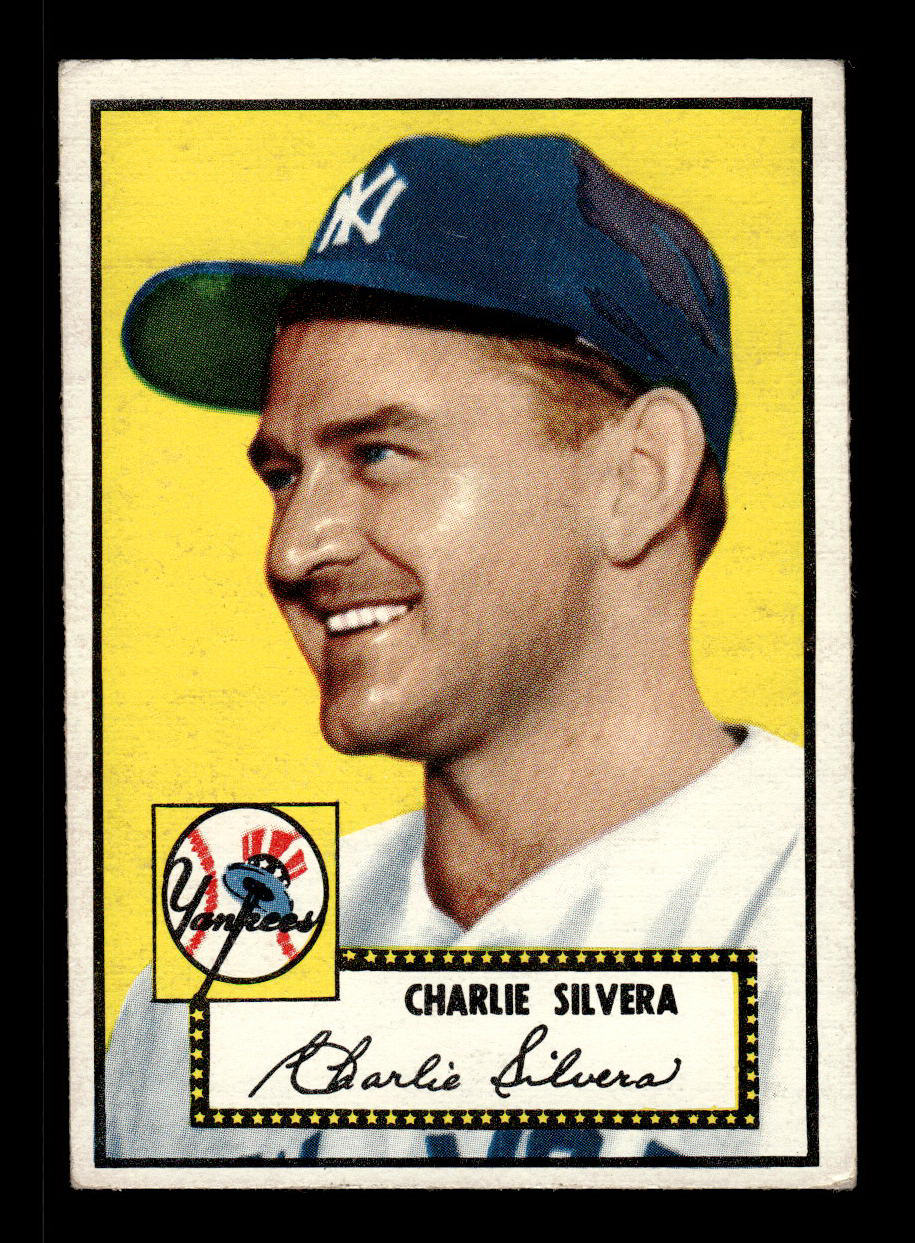1952 Topps #168 Charlie Silvera New York Yankees Crease Free EX HOF-10006893