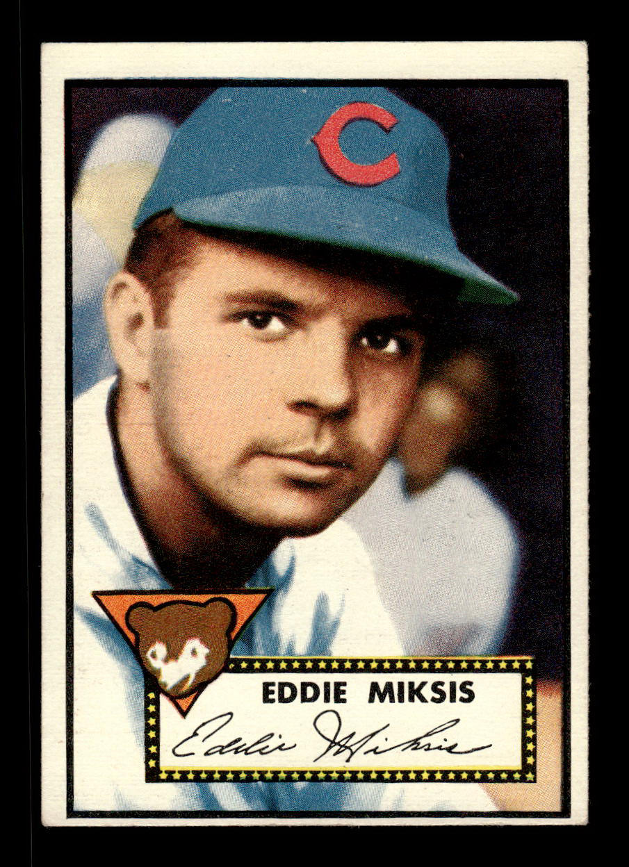 1952 Topps #172 Eddie Miksis Chicago Cubs Crease Free EX HOF-10006897
