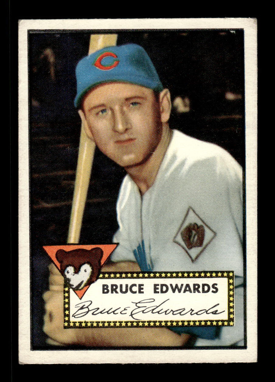 1952 Topps #224 Bruce Edwards Chicago Cubs Crease Free EX HOF-10006949