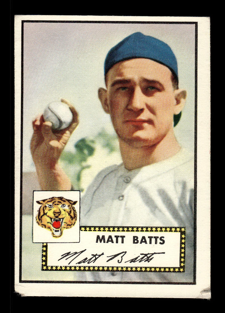 1952 Topps #230 Matt Batts Detroit Tigers Crease Free VGEX HOF-10006955