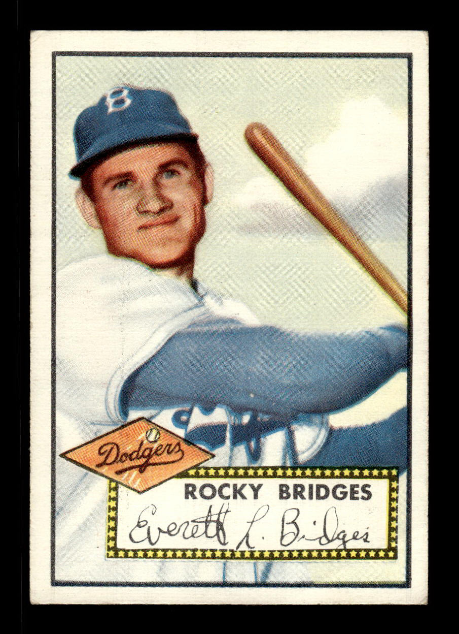 1952 Topps #239 Rocky Bridges Brooklyn Dodgers Crease Free EX HOF-10006963