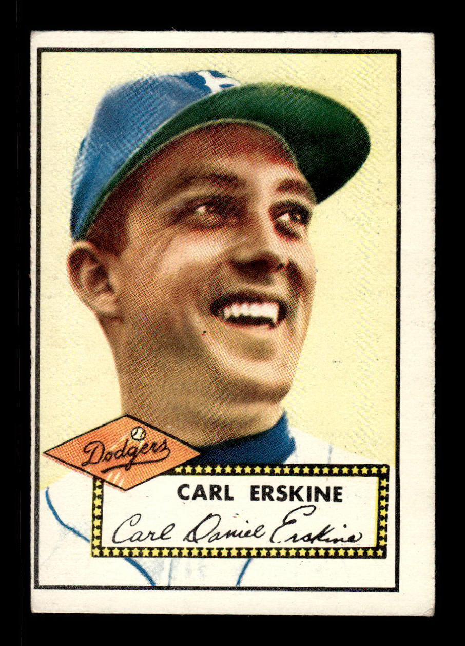 1952 Topps #250 Carl Erskine Brooklyn Dodgers Crease Free EX HOF-10006974