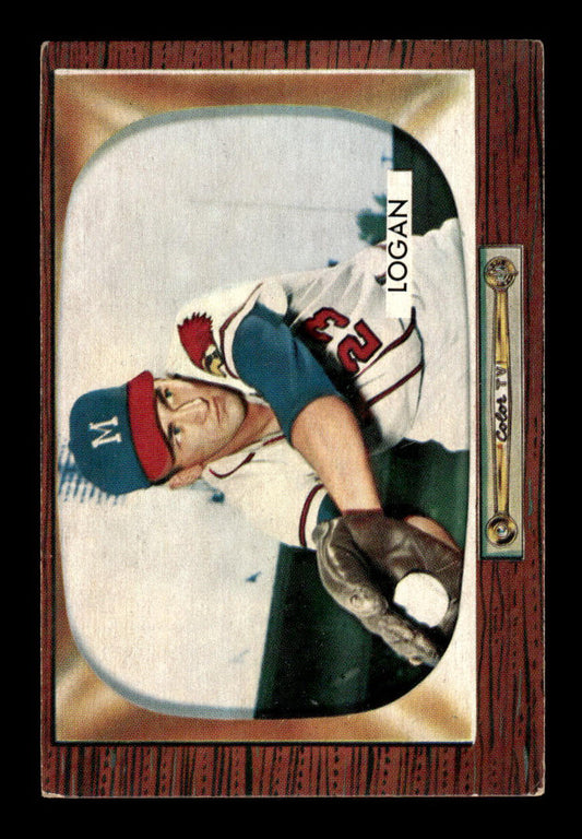 1955 Bowman #180 Johnny Logan Milwaukee Braves EX 55B10007215