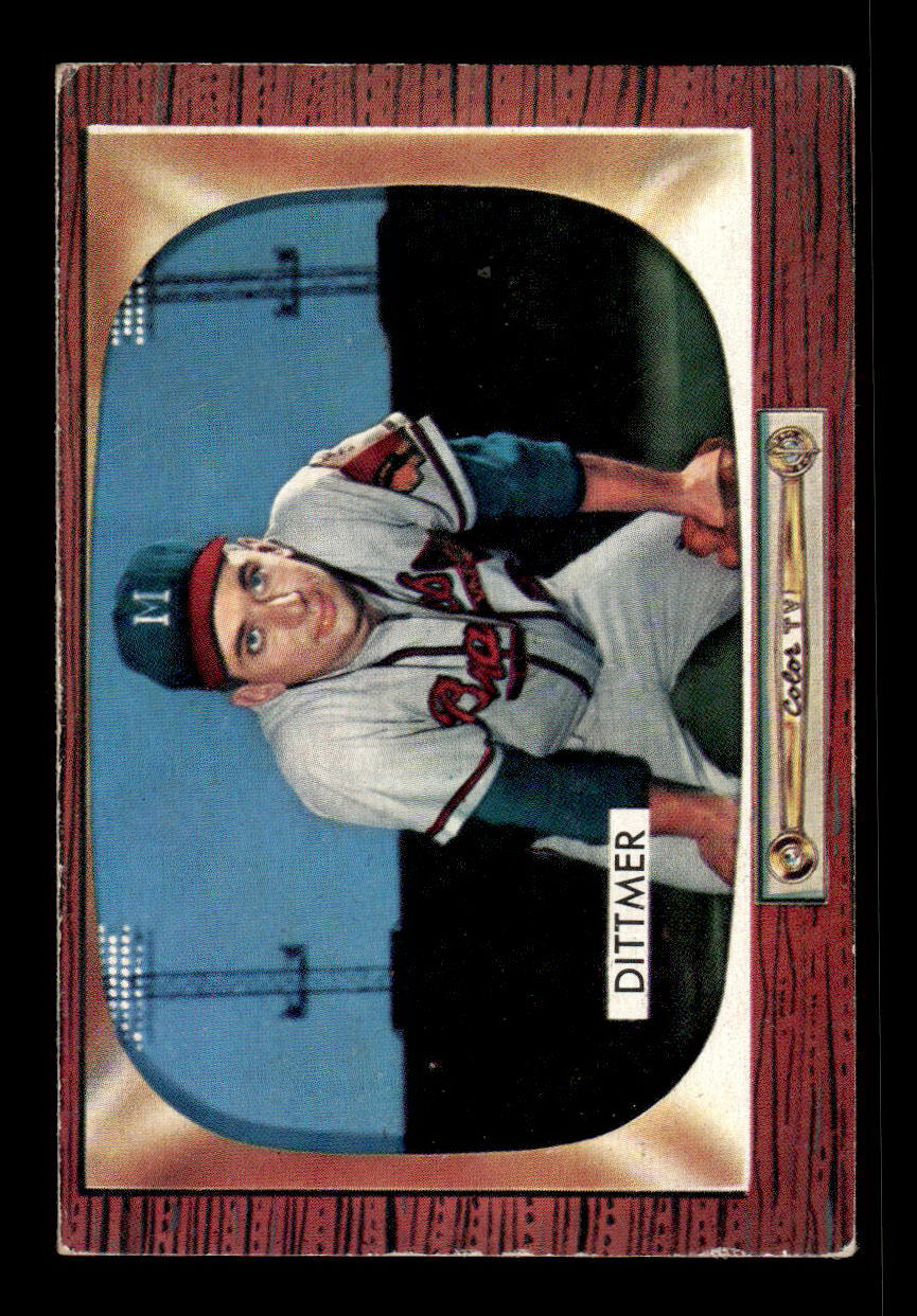 1955 Bowman #212 Jack Dittmer Milwaukee Braves VGEX 55B10007245