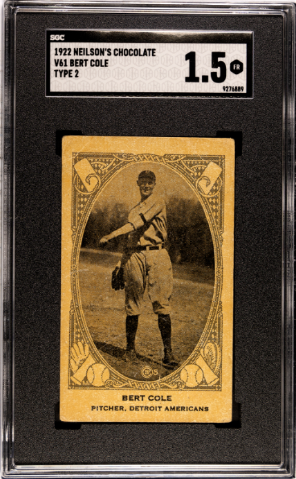 1922 Neilson's Chocolate Boston (V61) # Bert Cole Type 2 SGC 1.5 SN 9276889