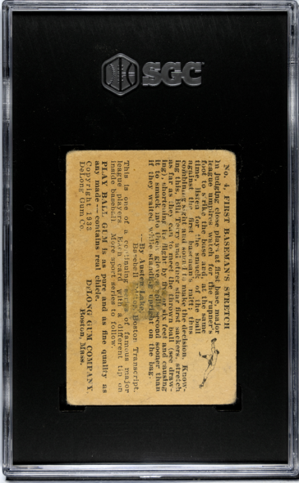1933 Delong Gum Co. #4 Bill Terry SGC 1.5 SN 1721641