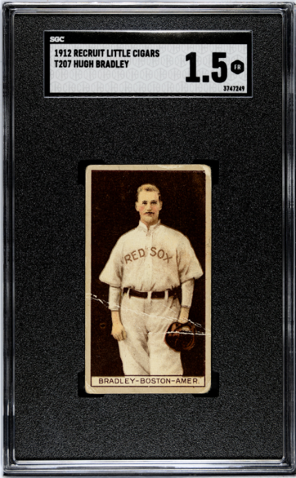 1912 Recruit Little Cigars T207 Hugh Bradley SGC 1.5 SN 3747249