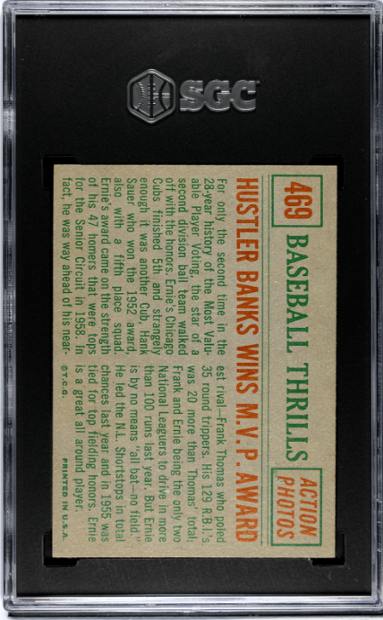 1959 Topps #469 Hustler Banks... Baseball Thrills SGC 4 SN 8069294