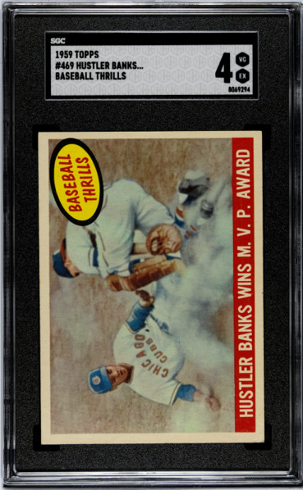 1959 Topps #469 Hustler Banks... Baseball Thrills SGC 4 SN 8069294