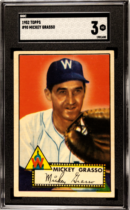 1952 Topps #90 Mickey Grasso SGC 3 SN 1901650