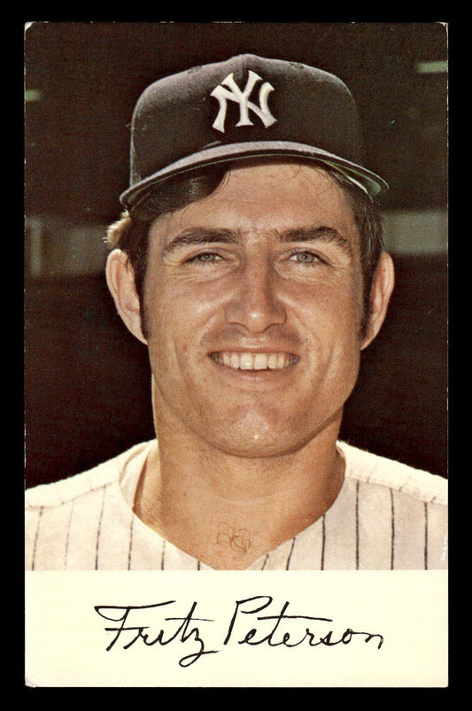 1971 New York Yankees Clinic Day Postcards Fritz Peterson EX 55B10007426