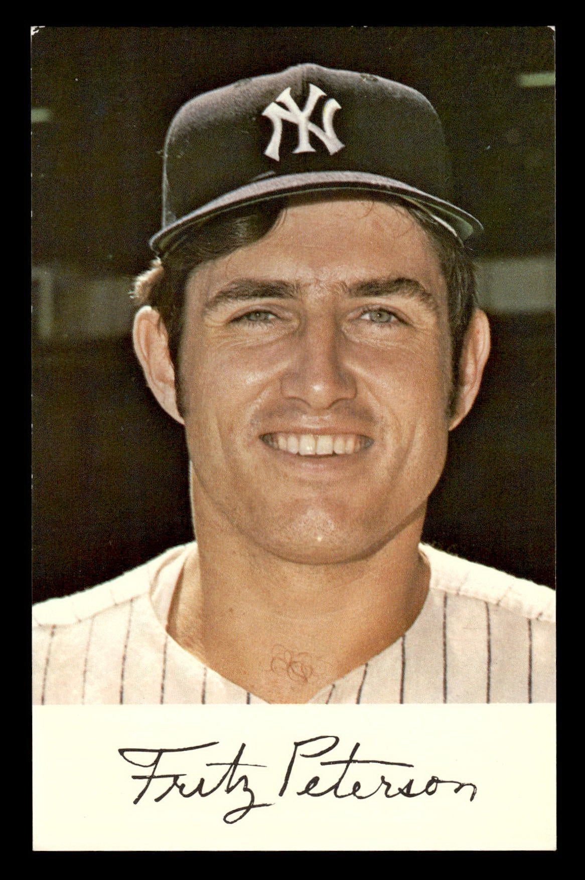 1971 New York Yankees Clinic Day Postcards Fritz Peterson EX 55B10007427