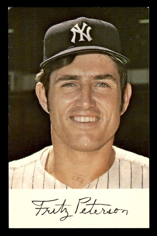 1971 New York Yankees Clinic Day Postcards Fritz Peterson EX 55B10007427