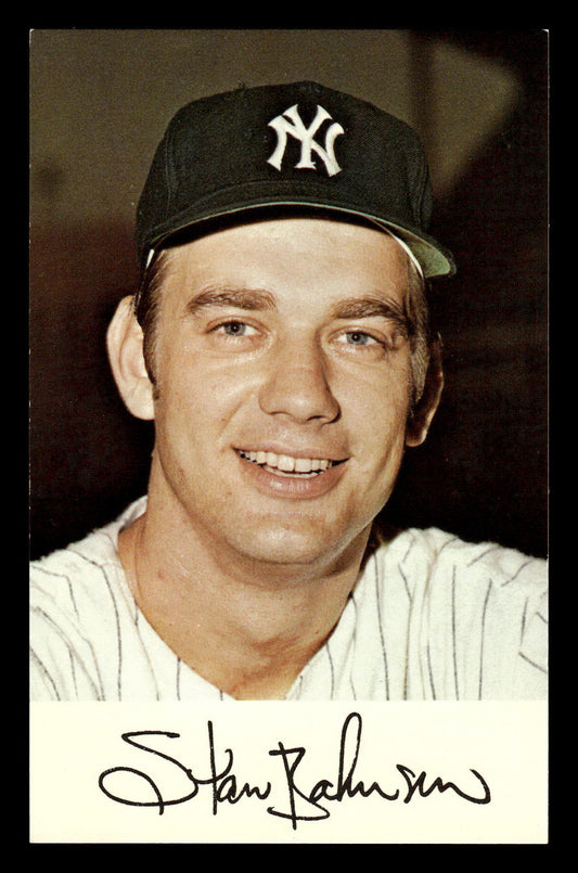 1971 New York Yankees Clinic Day Postcards Stan Bahnsen EX 55B10007428