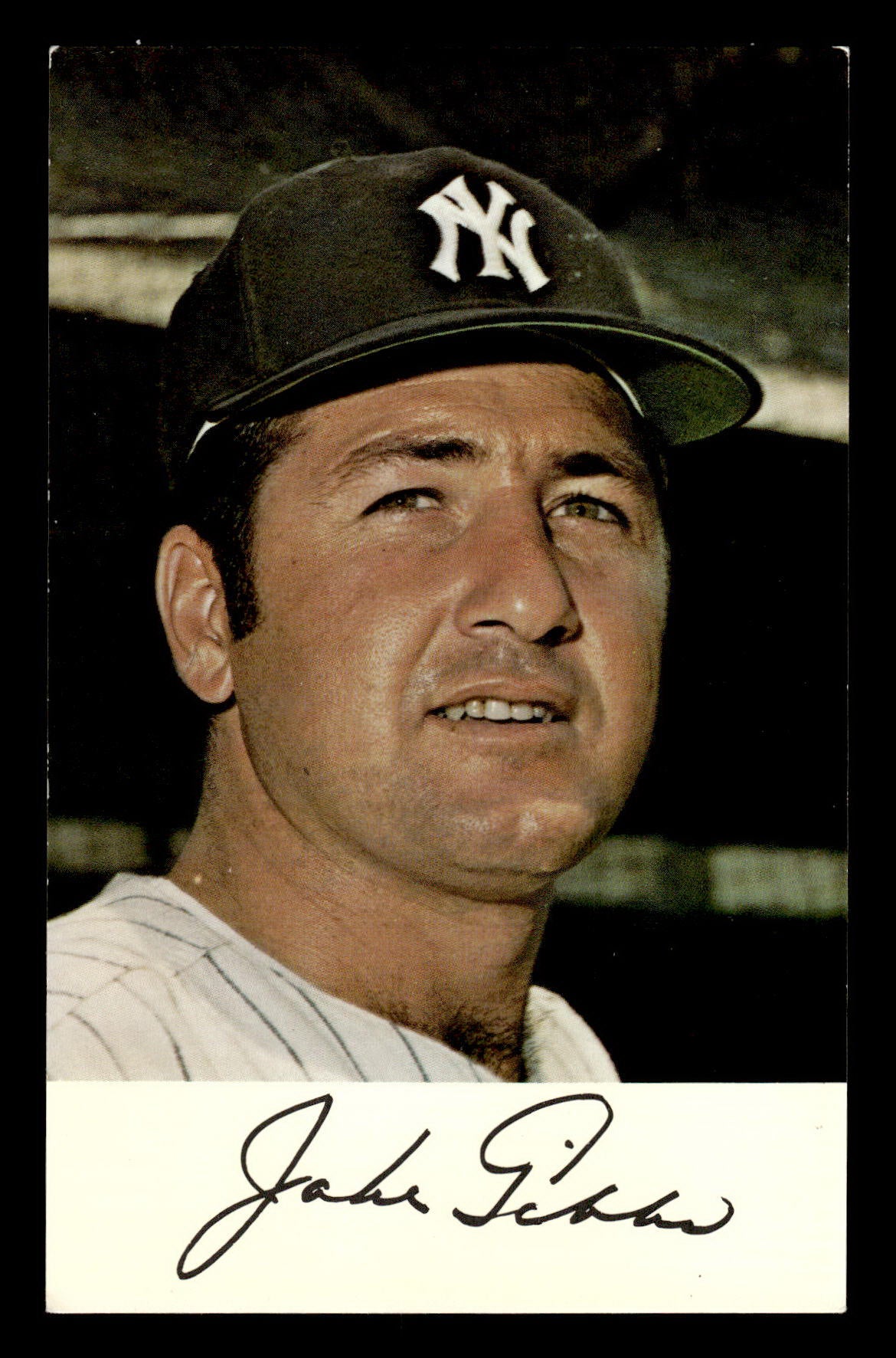 1971 New York Yankees Clinic Day Postcards Jake Gibbs EX 55B10007432