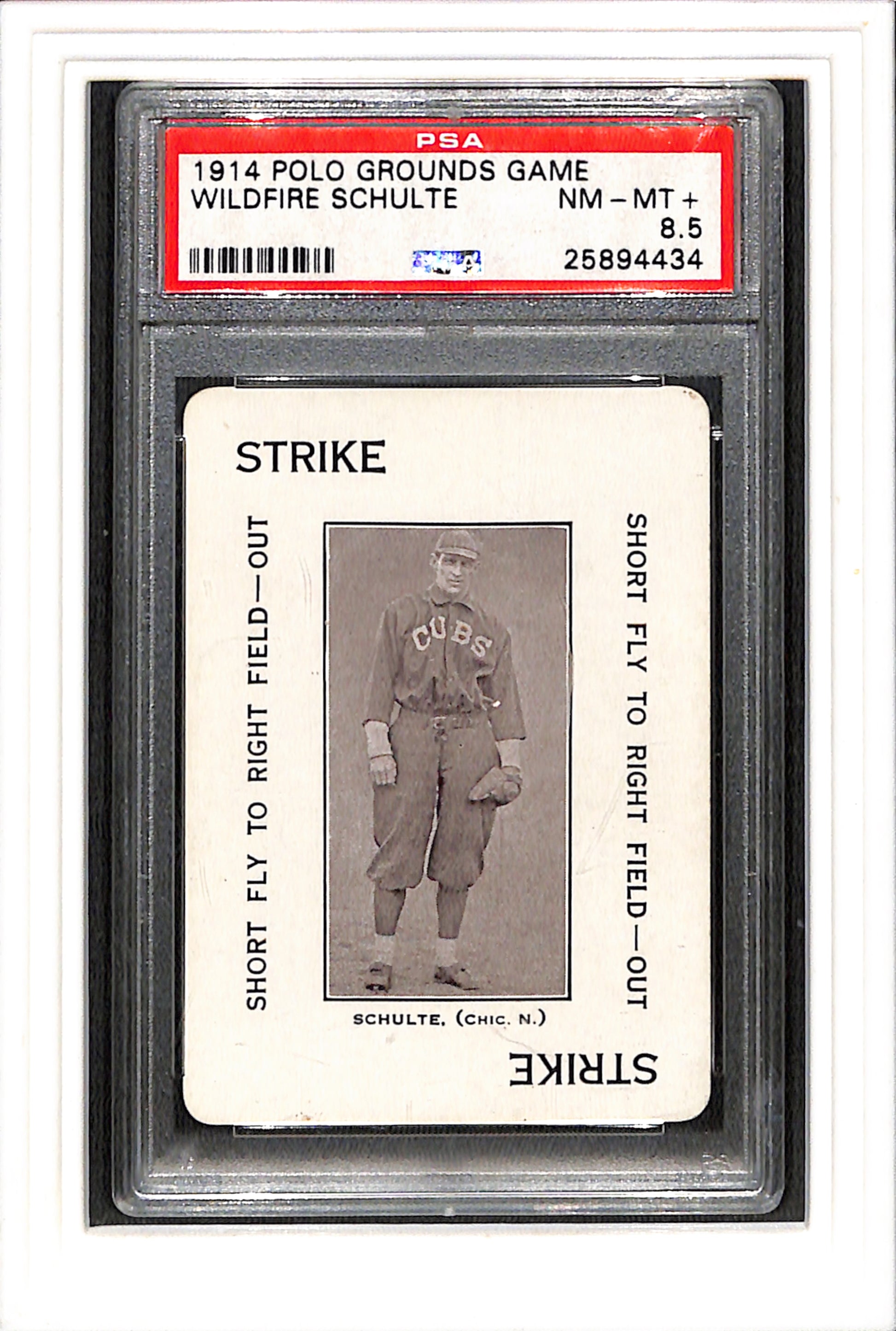1914 Polo Grounds Game # Wildfire Schulte PSA 8.5 SN 25894434