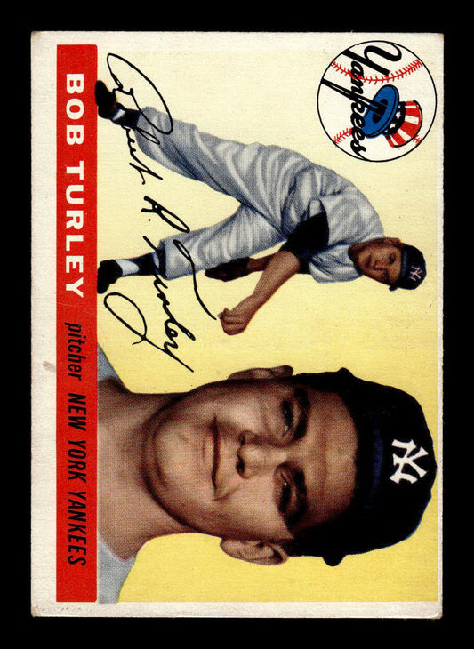 1955 Topps #38 Bob Turley New York Yankees VG 55B10007541