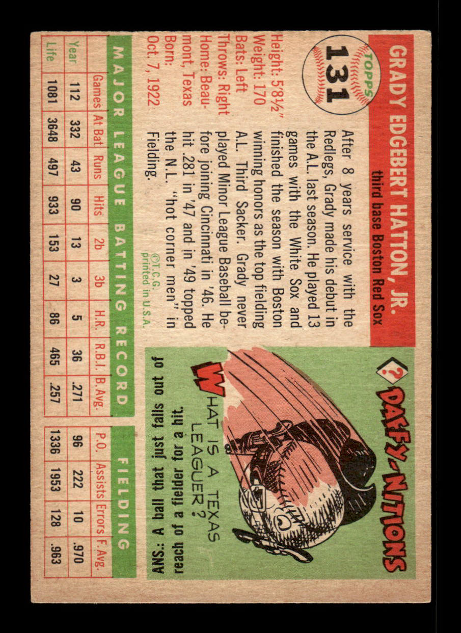 1955 Topps #131 Grady Hatton Boston Red Sox VG 55B10007607