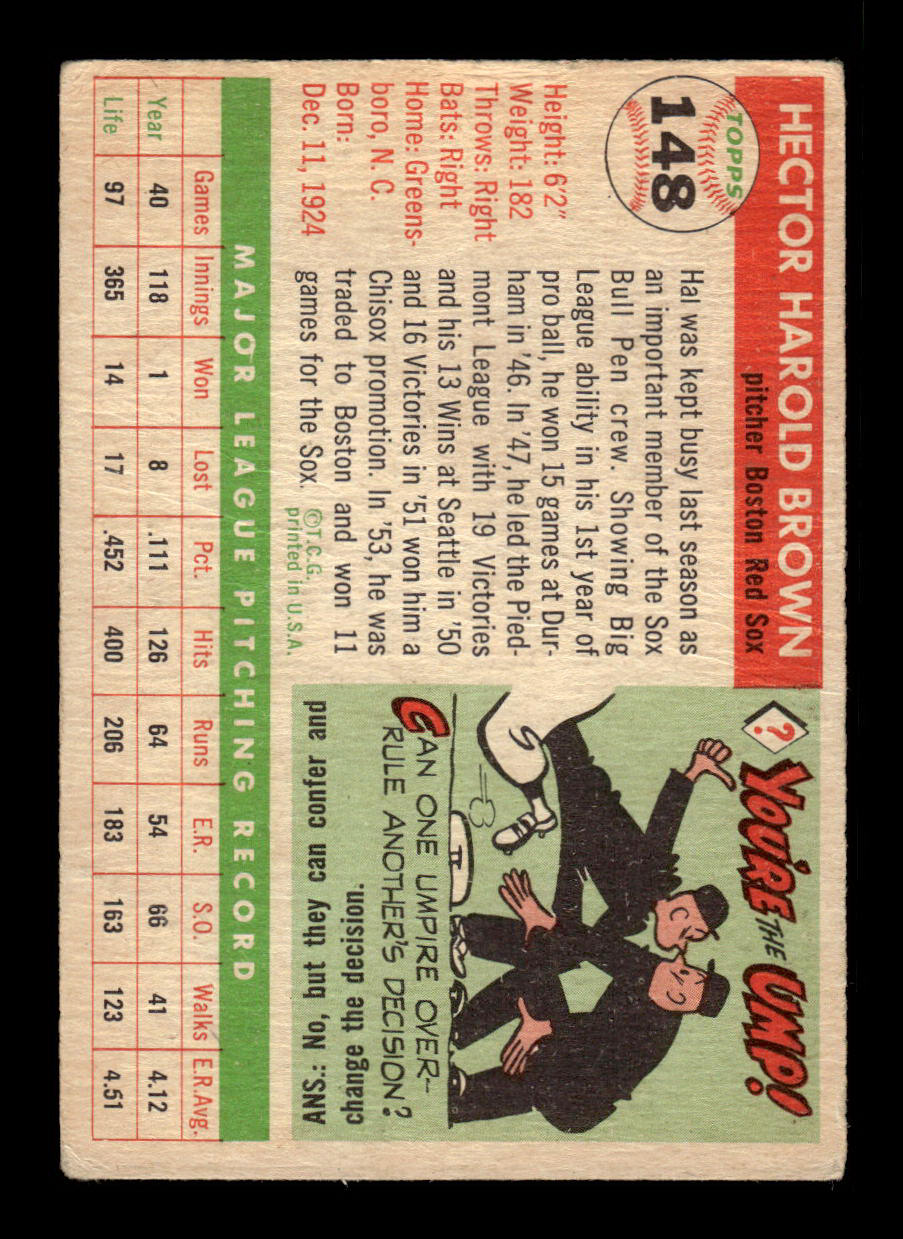 1955 Topps #148 Hal Brown Boston Red Sox VG 55B10007622