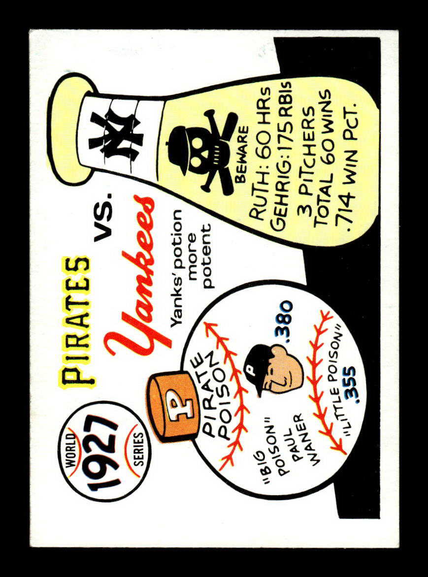 1970 Fleer World Series #24 1927 - Pirates vs. Yankees VGEX 55B10007659
