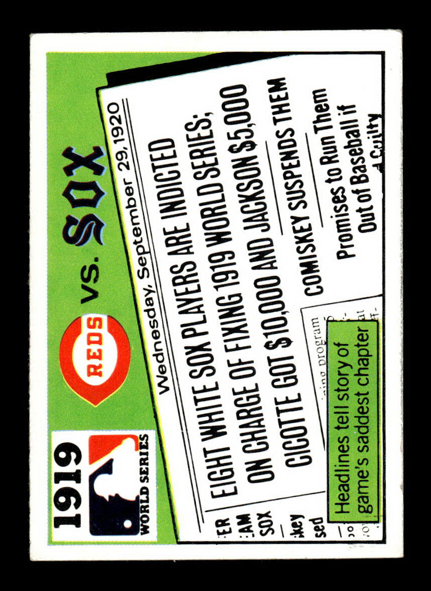 1971 Fleer World Series (Black Backs) #17 1919 - Reds White Sox VG 55B10007674