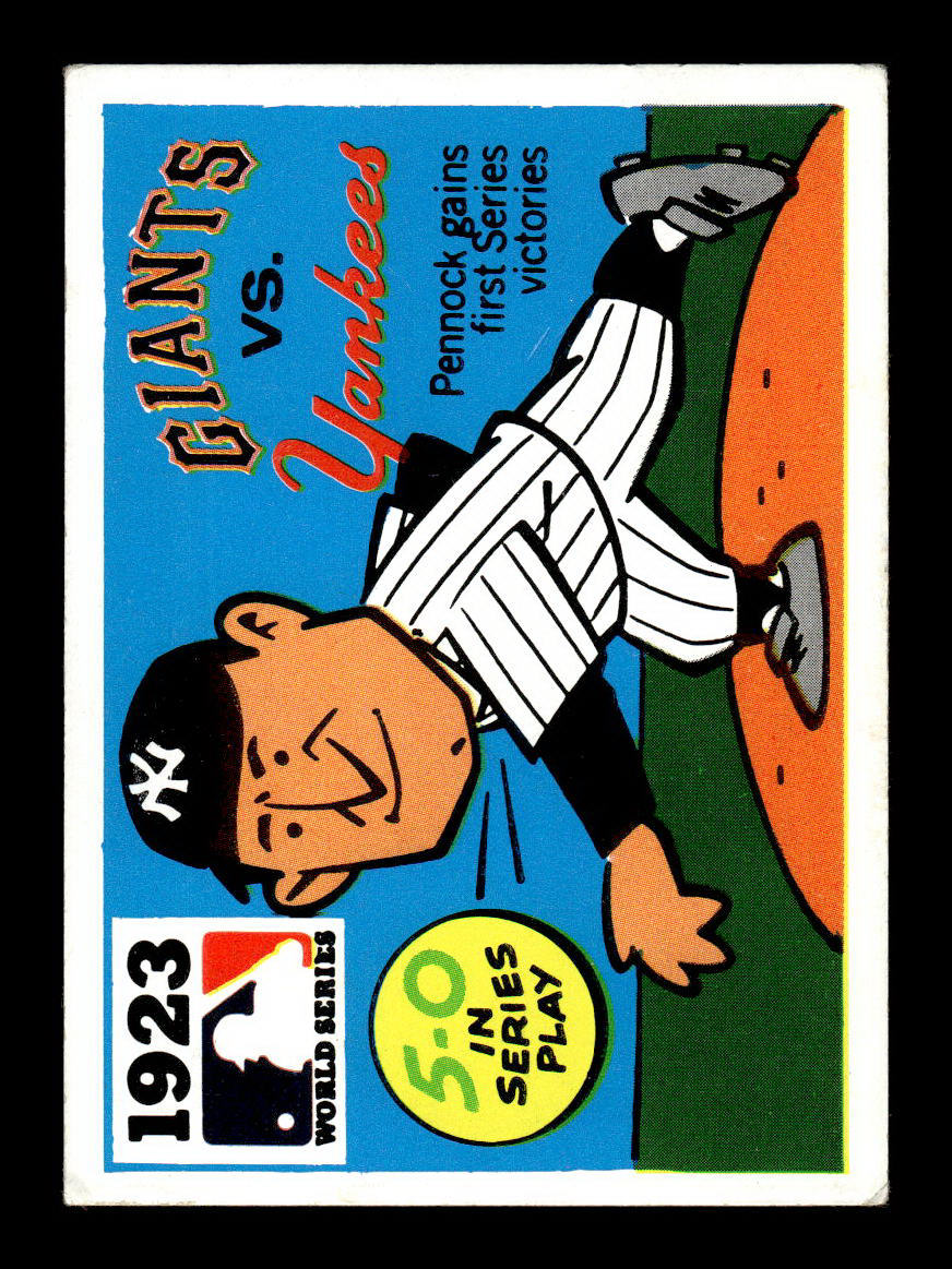 1971 Fleer World Series Black Backs #21 1923 - Giants Yankees VGEX 55B10007676