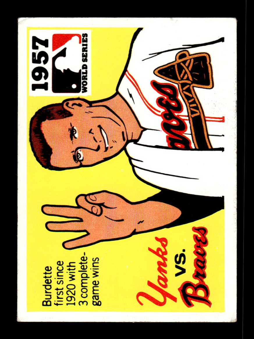 1971 Fleer World Series Black Backs #55 1957 - Yankees Braves VGEX 55B10007682