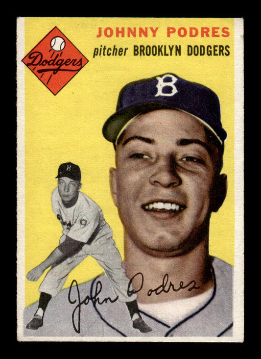 1954 Topps #166 Johnny Podres Brooklyn Dodgers VGEX 54T10007720
