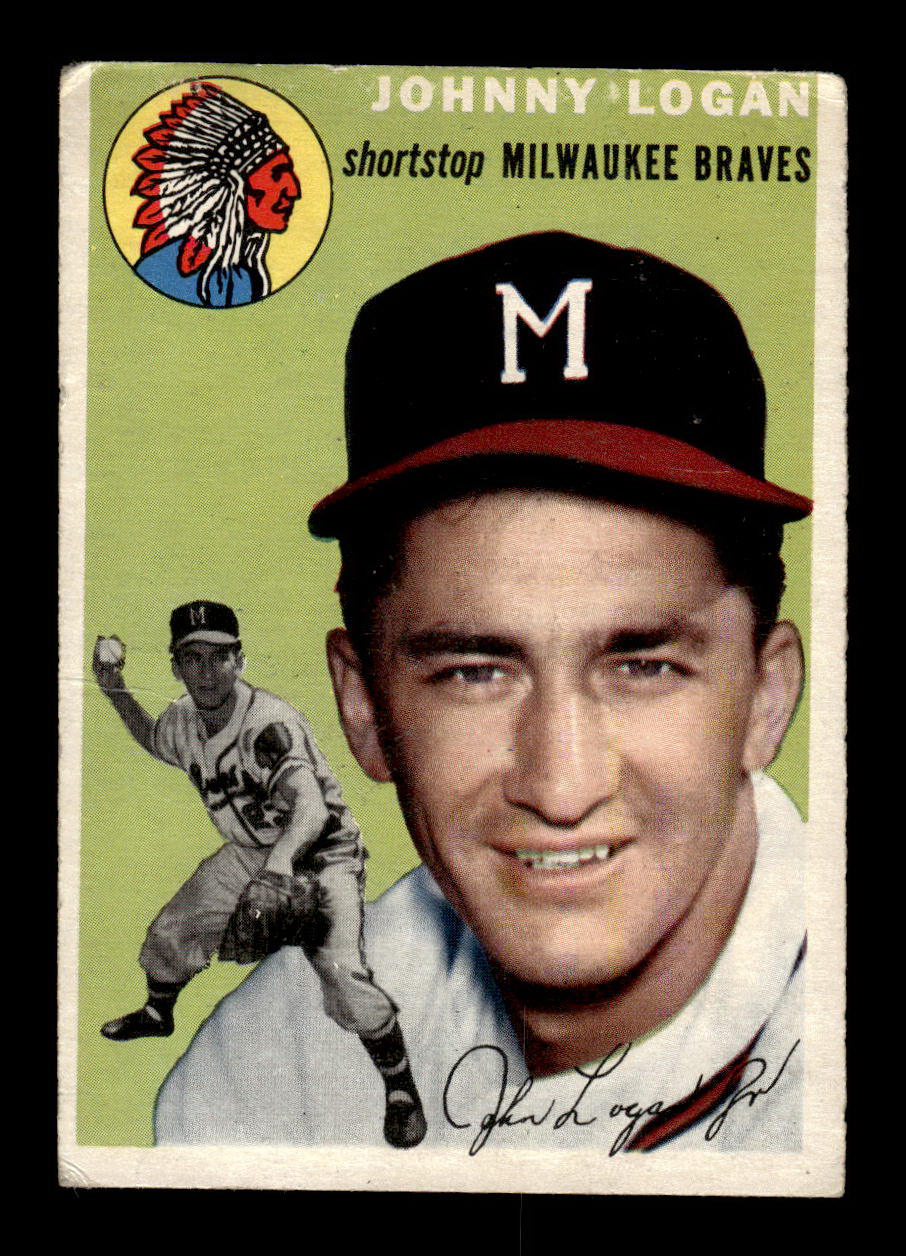 1954 Topps #122 Johnny Logan Milwaukee Braves VG 54T10007748