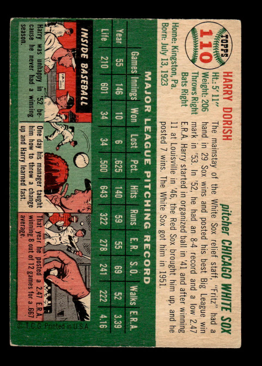 1954 Topps #110 Harry Dorish Chicago White Sox VG 54T10007763