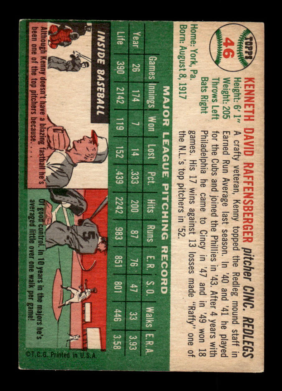 1954 Topps #46 Ken Raffensberger Cincinnati Redlegs VG 54T10007822
