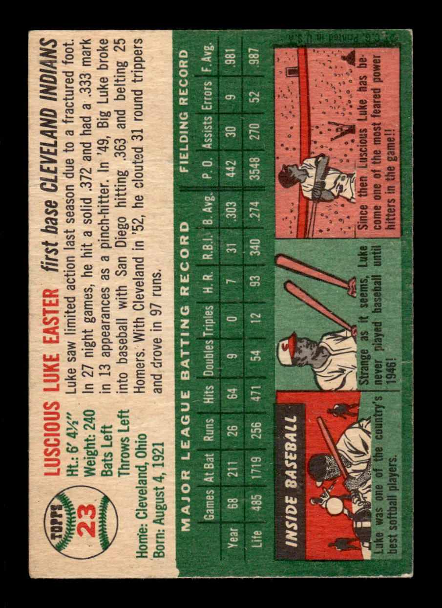 1954 Topps #23 Luke Easter Cleveland Indians VG 54T10007852