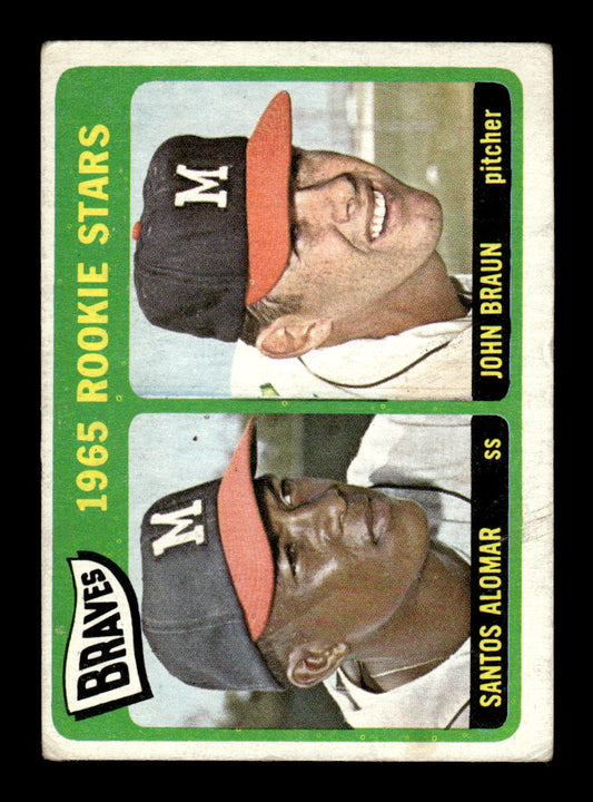 1965 Topps #82 Braves 1965 Rookie Stars Santos Alomar John Braun VG 54T10007938