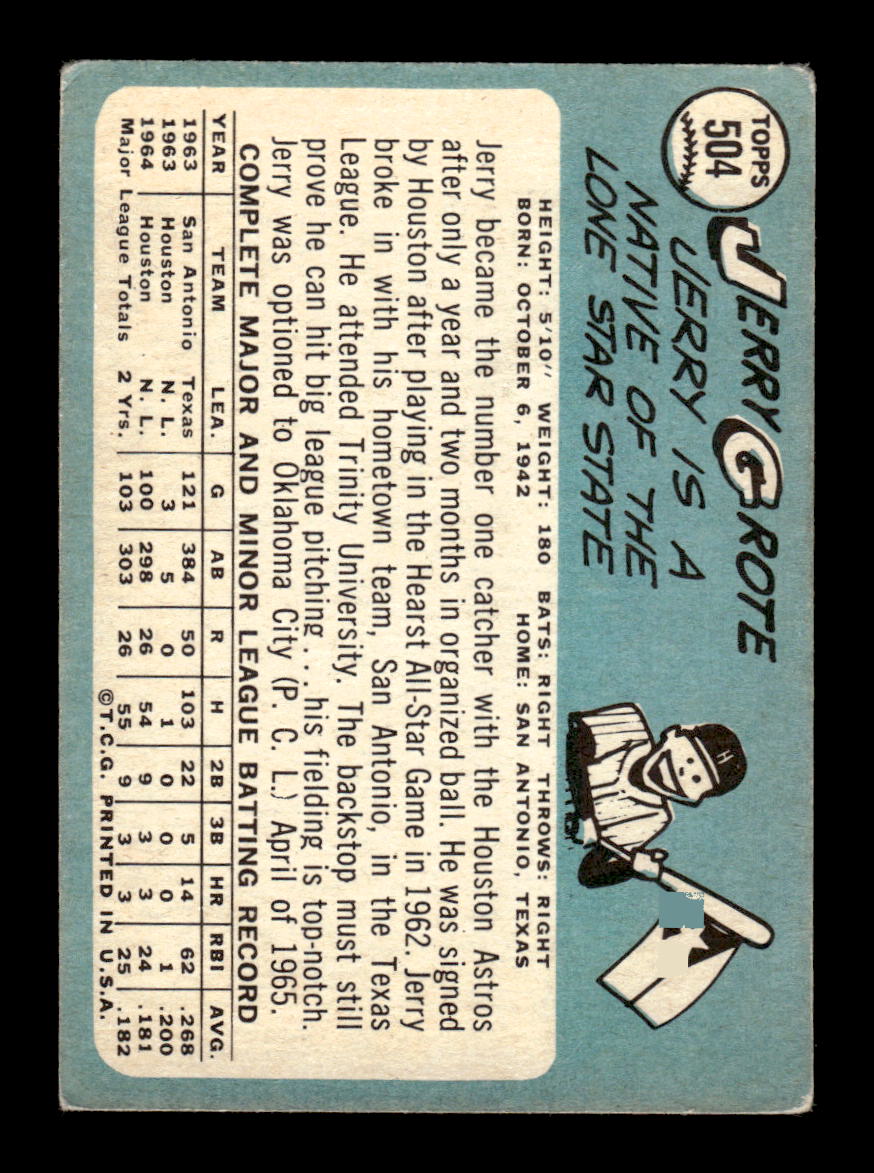 1965 Topps #524 Dave Giusti Houston Astros VG 54T10008143