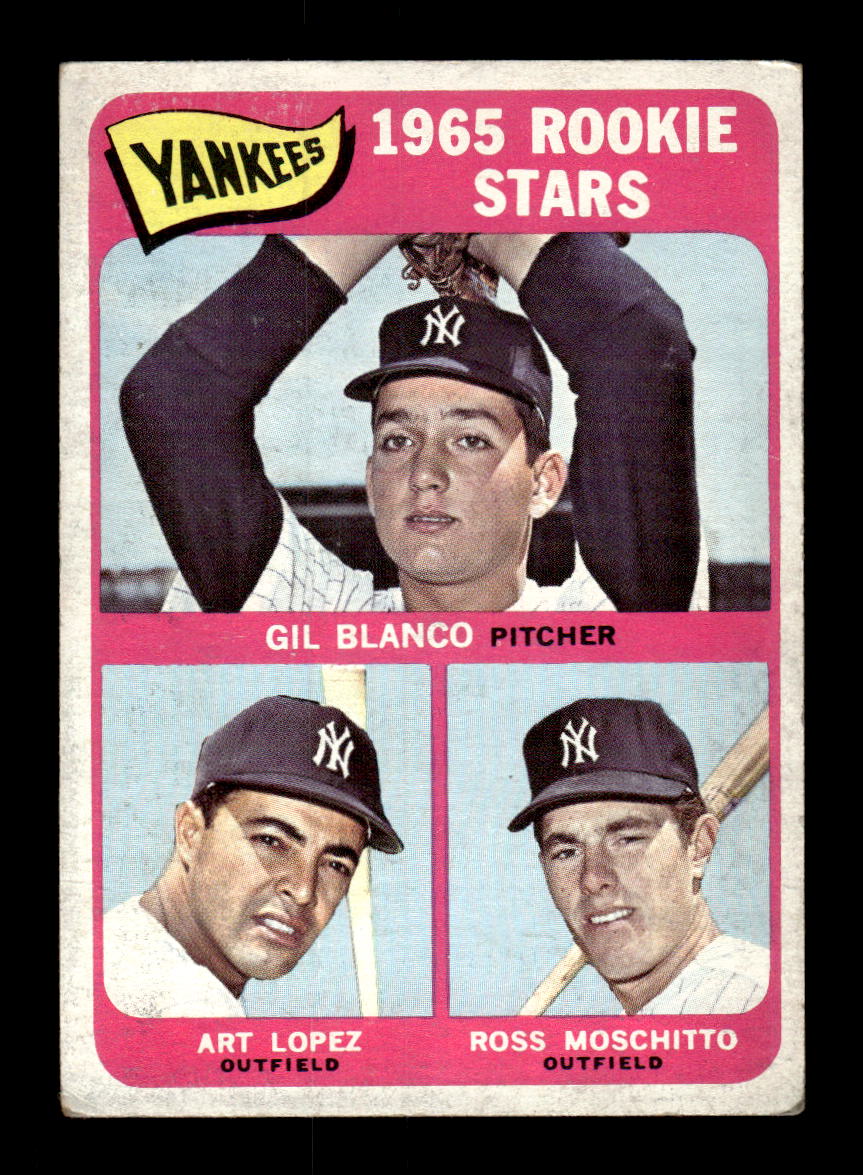 1965 Topps #566 Yankees 1965 Rookie Stars Blanco Lopez Moschitto VG 54T10008159