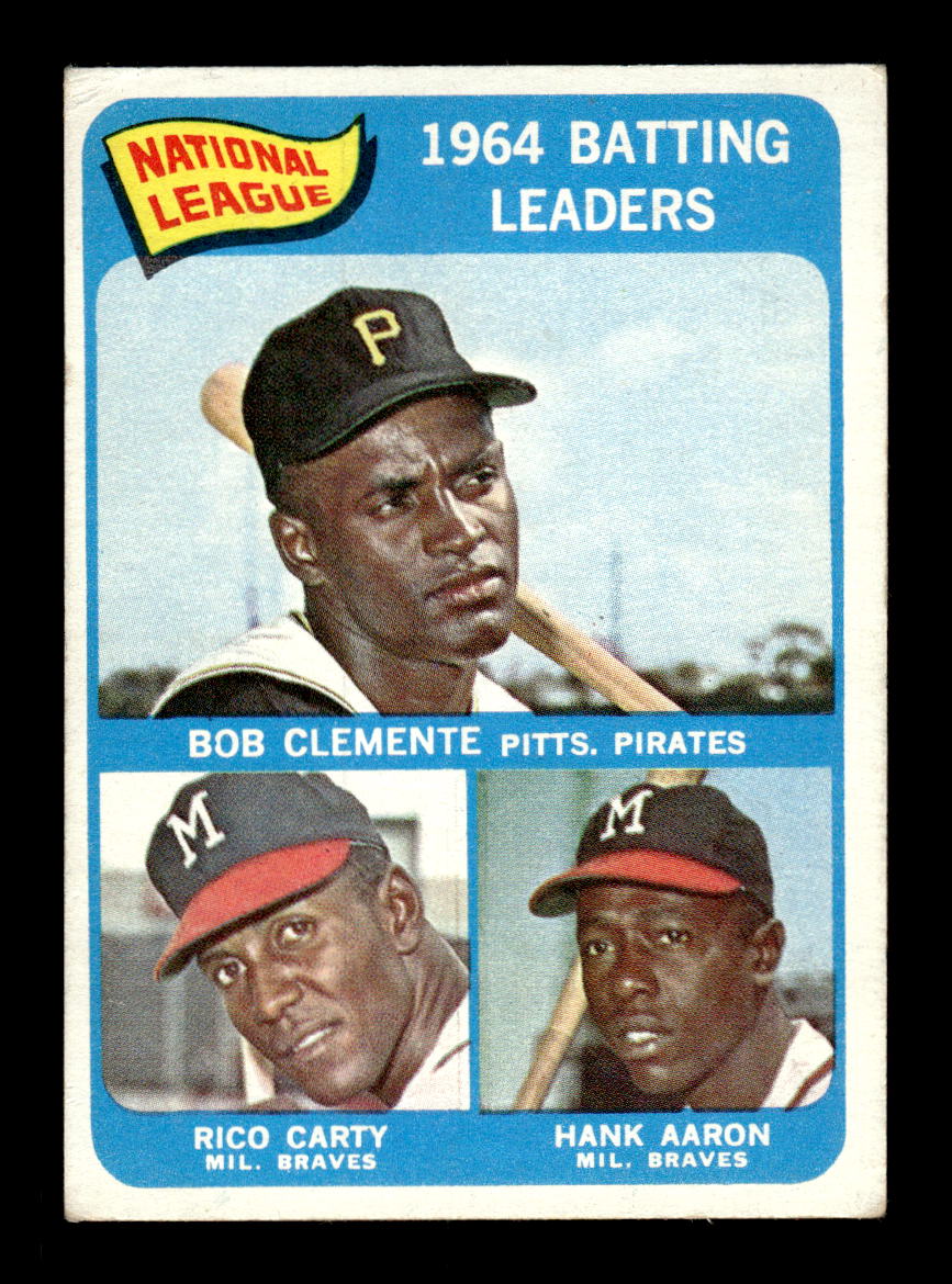 1965 Topps #2 NL 1964 Batting Leaders Clemente Carty Aaron VG 54T10008176