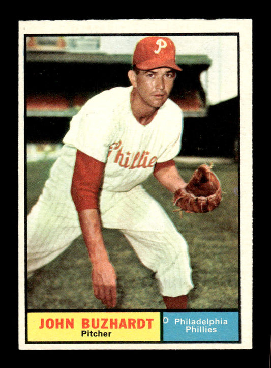 1961 Topps #3 John Buzhardt Philadelphia Phillies EXMT KC10008333