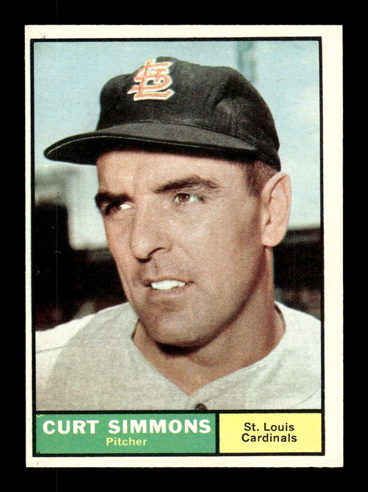 1961 Topps #11 Curt Simmons St. Louis Cardinals EXMT KC10008339
