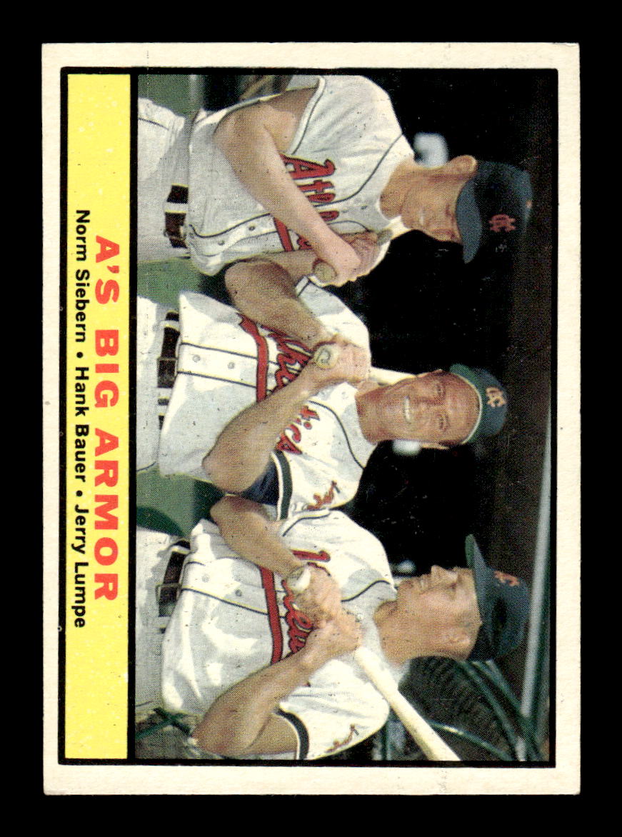 1961 Topps #119 A's Big Armor Hank Bauer Lumpe Siebern NMT KC10008406