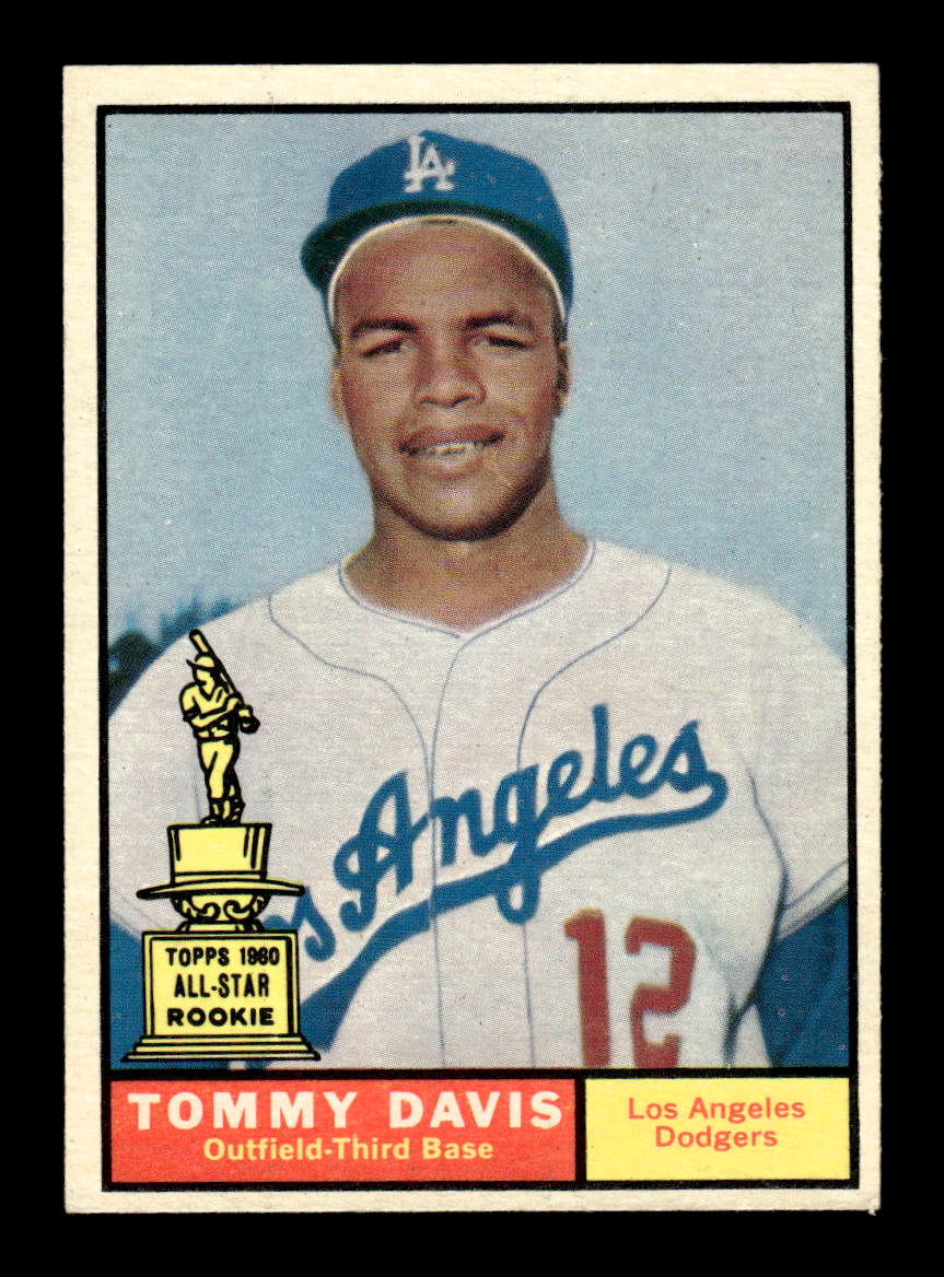 1961 Topps #168 Tommy Davis Los Angeles Dodgers EXMT KC10008451