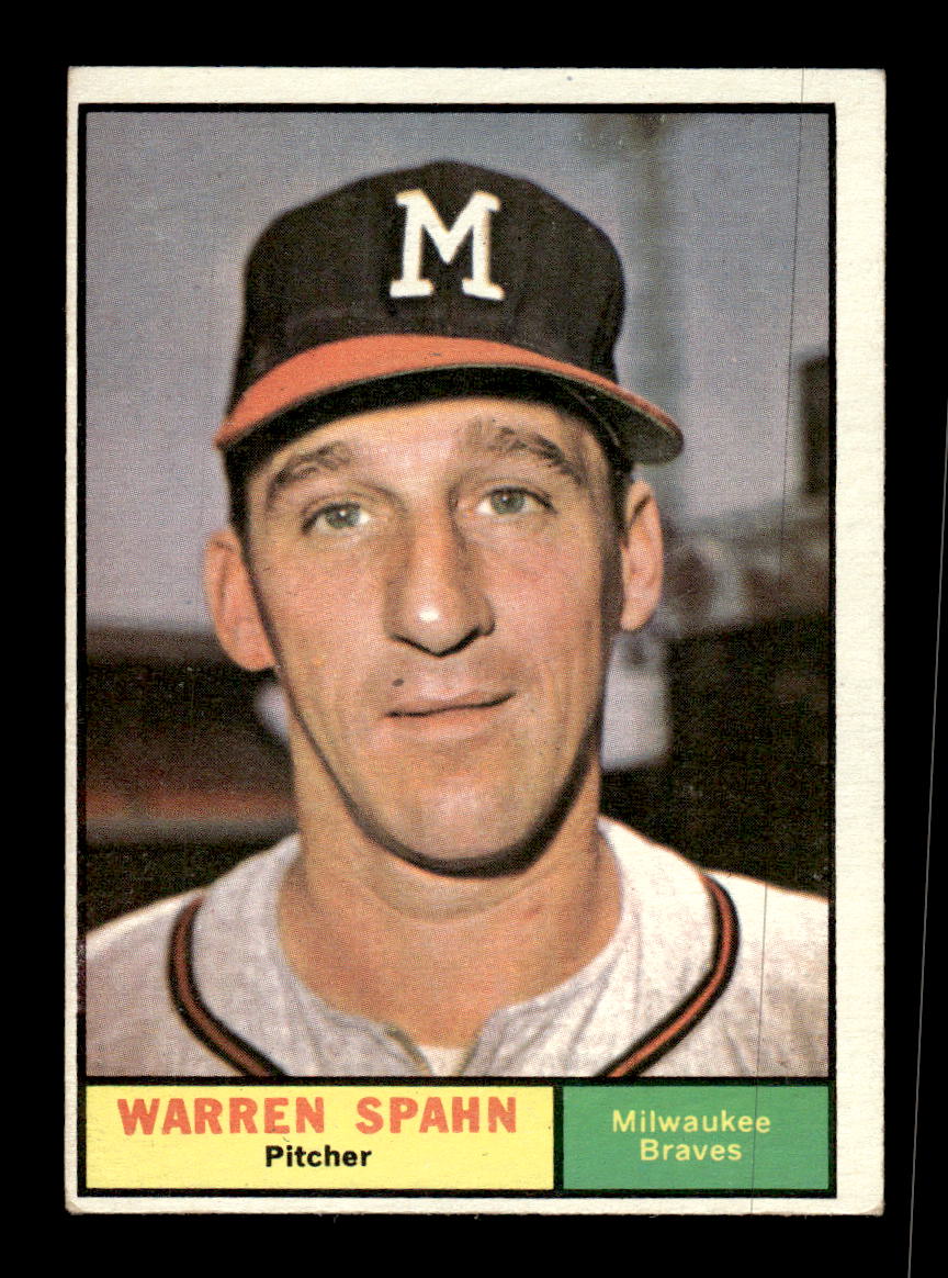 1961 Topps #200 Warren Spahn Milwaukee Braves EX KC10008479