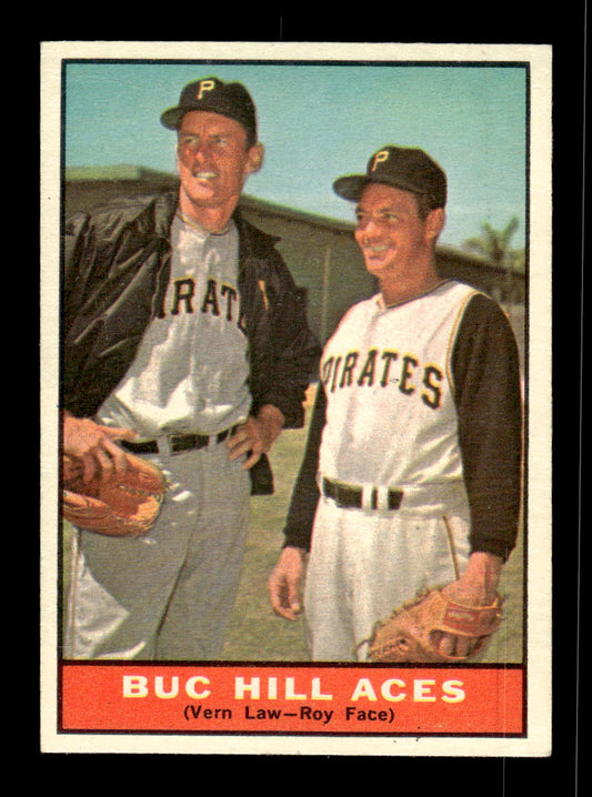 1961 Topps #250 Buc Hill Aces Vern Law Roy Face EX KC10008521