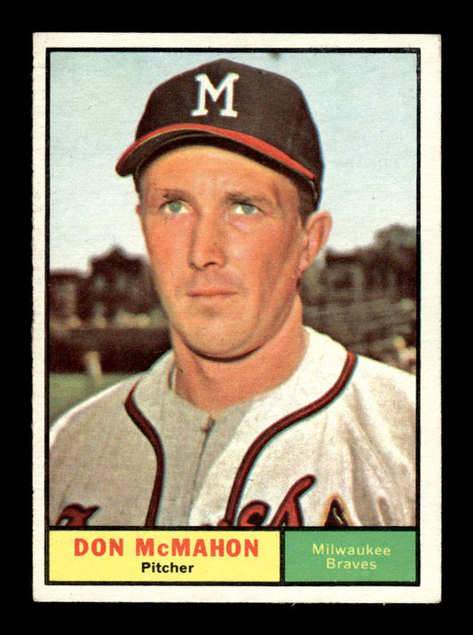 1961 Topps #278 Don McMahon Milwaukee Braves EXMT KC10008548