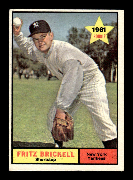 1961 Topps #333 Fritz Brickell New York Yankees EXMT KC10008588