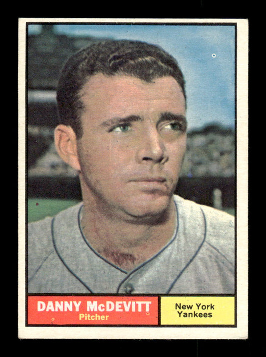 1961 Topps #349 Danny McDevitt New York Yankees EXMT KC10008600
